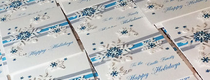 Corporate Christmas cards featuring White Christmas snowflake